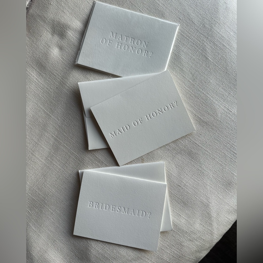 Bridesmaid Maid/Matron of Honor Bridesmaid Letterpresses proposal card